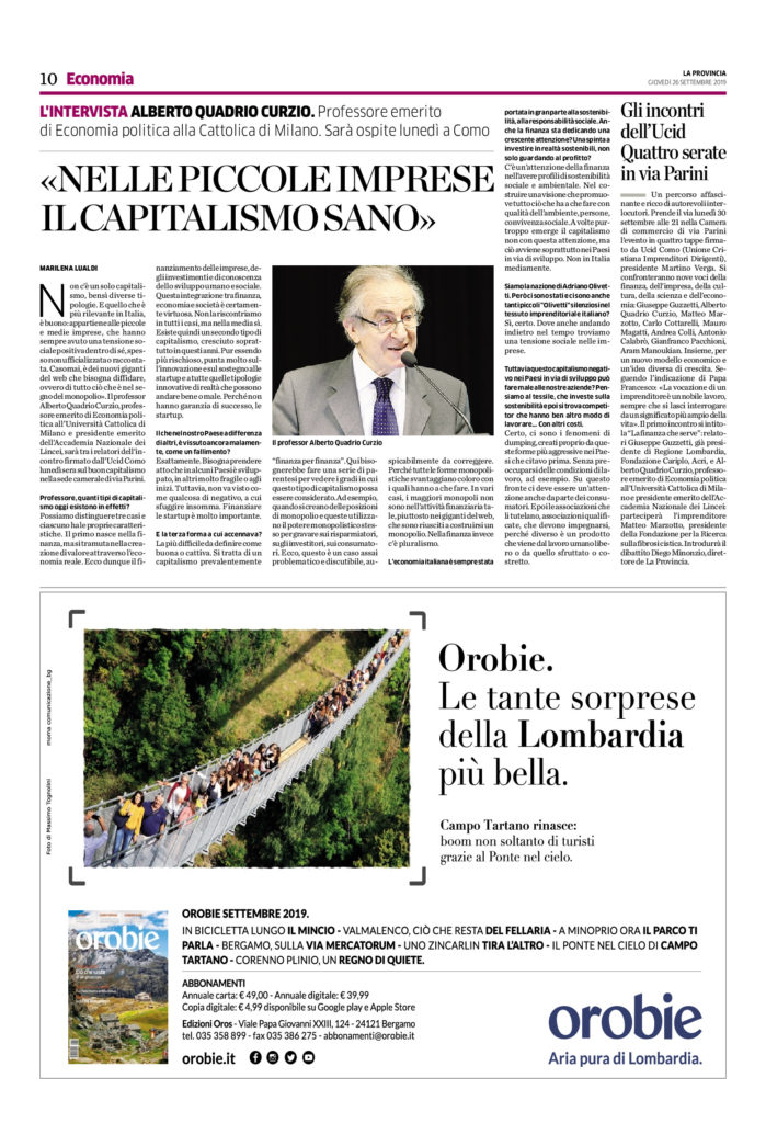 thumbnail of LA PROVINCIA 26 09 2019 Intervista ad Alberto Quadrio Curzio